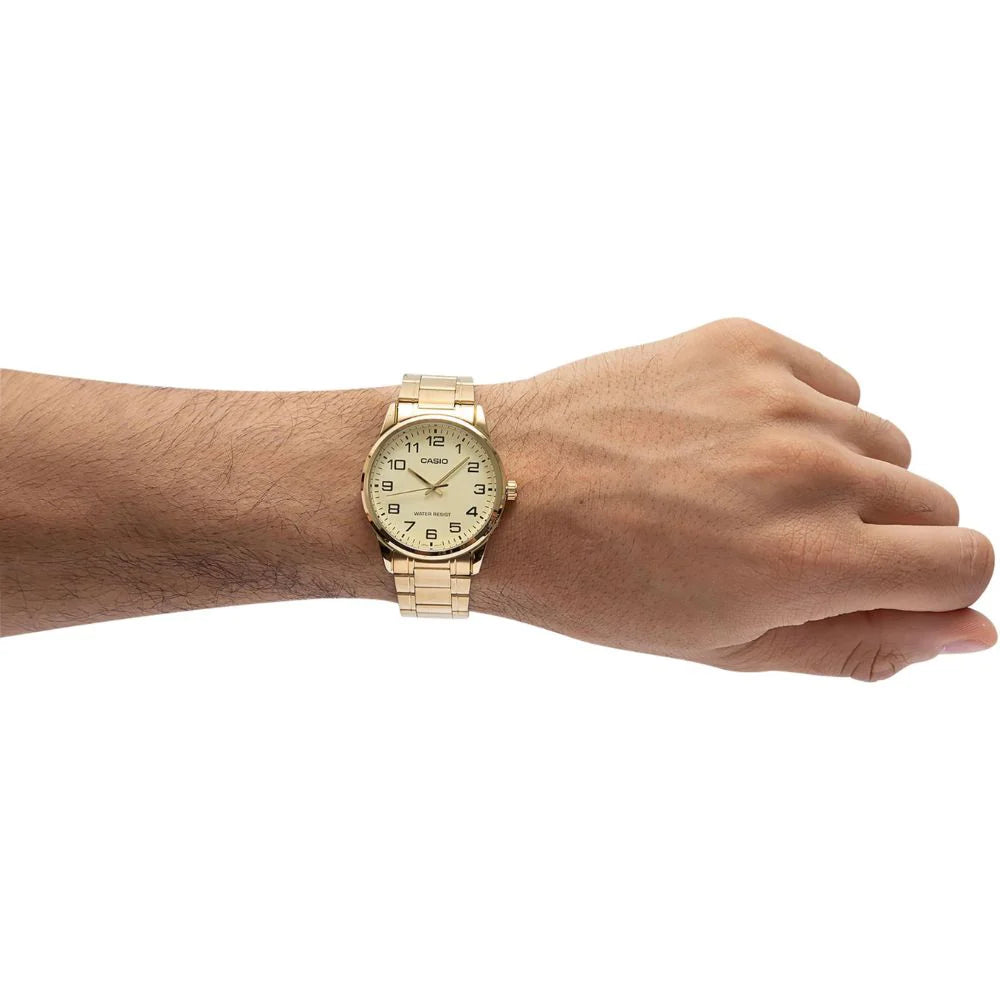 Casio Men's Watch Analog, Gold Dial Gold Stainless Steel Strap, MTP-V001G-9BUDF product image