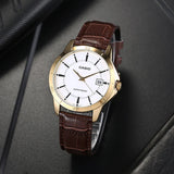 Casio Men's Watch Analog, White Dial Brown Leather Strap, MTP-V004GL-7AUD