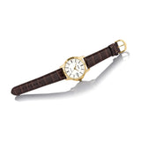 Casio Men's Watch Analog, White Dial Brown Leather Strap, MTP-V004GL-7AUD