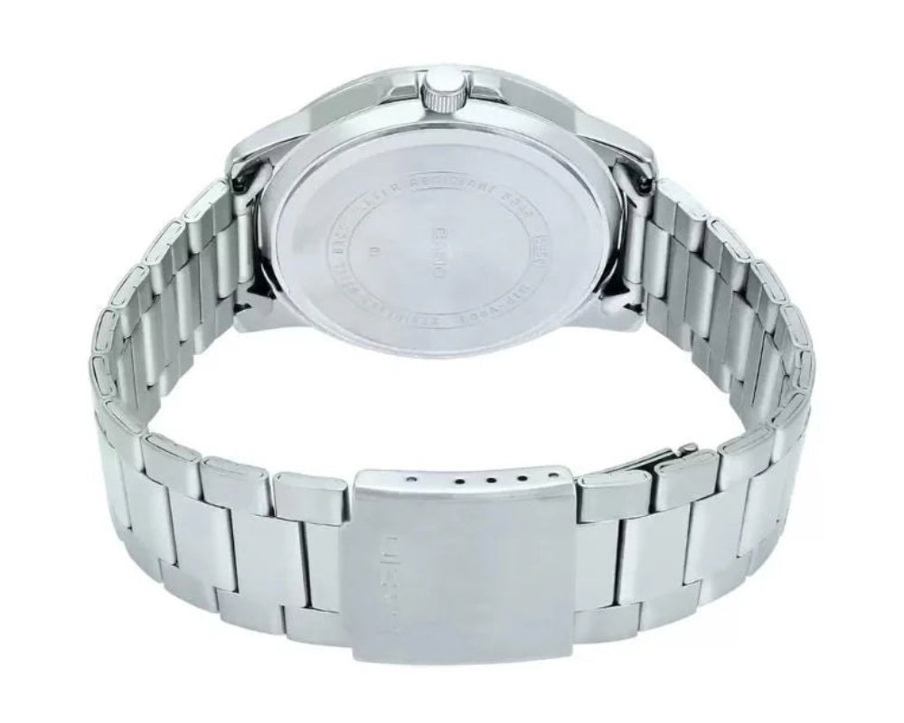Casio Men's Watch Analog Green Dial with Silver Stainless Steel Band, MTP-VD01D-3E1VUDF