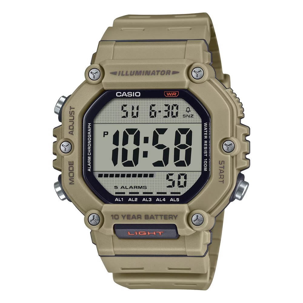 Casio Men's Watch Digital Dial with Brown Resin Band, AE-1600H-5AVDF