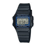 Casio Men's Watch Vintage Collection Digital, Blue Dial Black Resin Strap, F-105W-1ADF