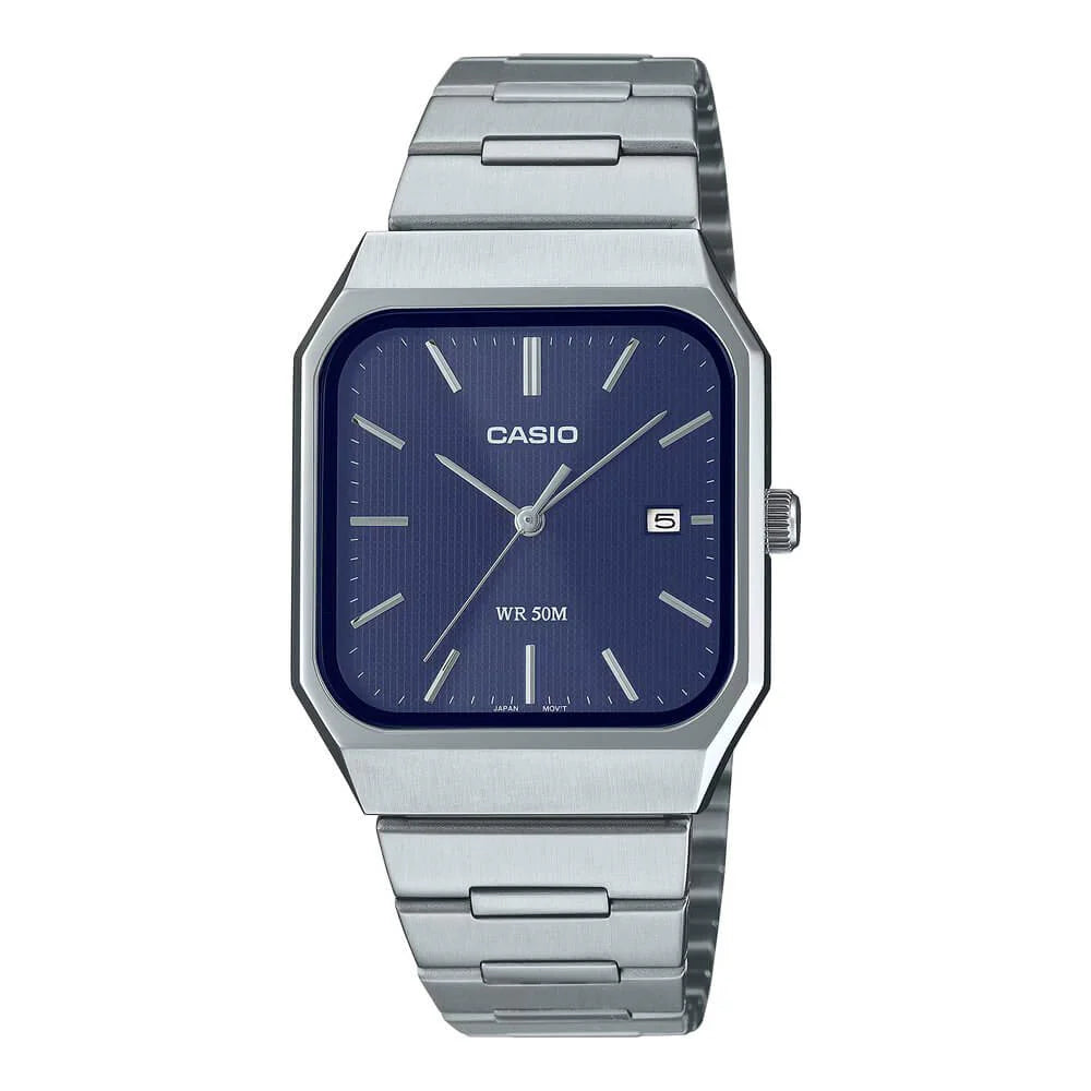 Casio Men's Watch Analog Blue Dial with Stainless Steel Band, MTP-B185D-2A1VDF product image