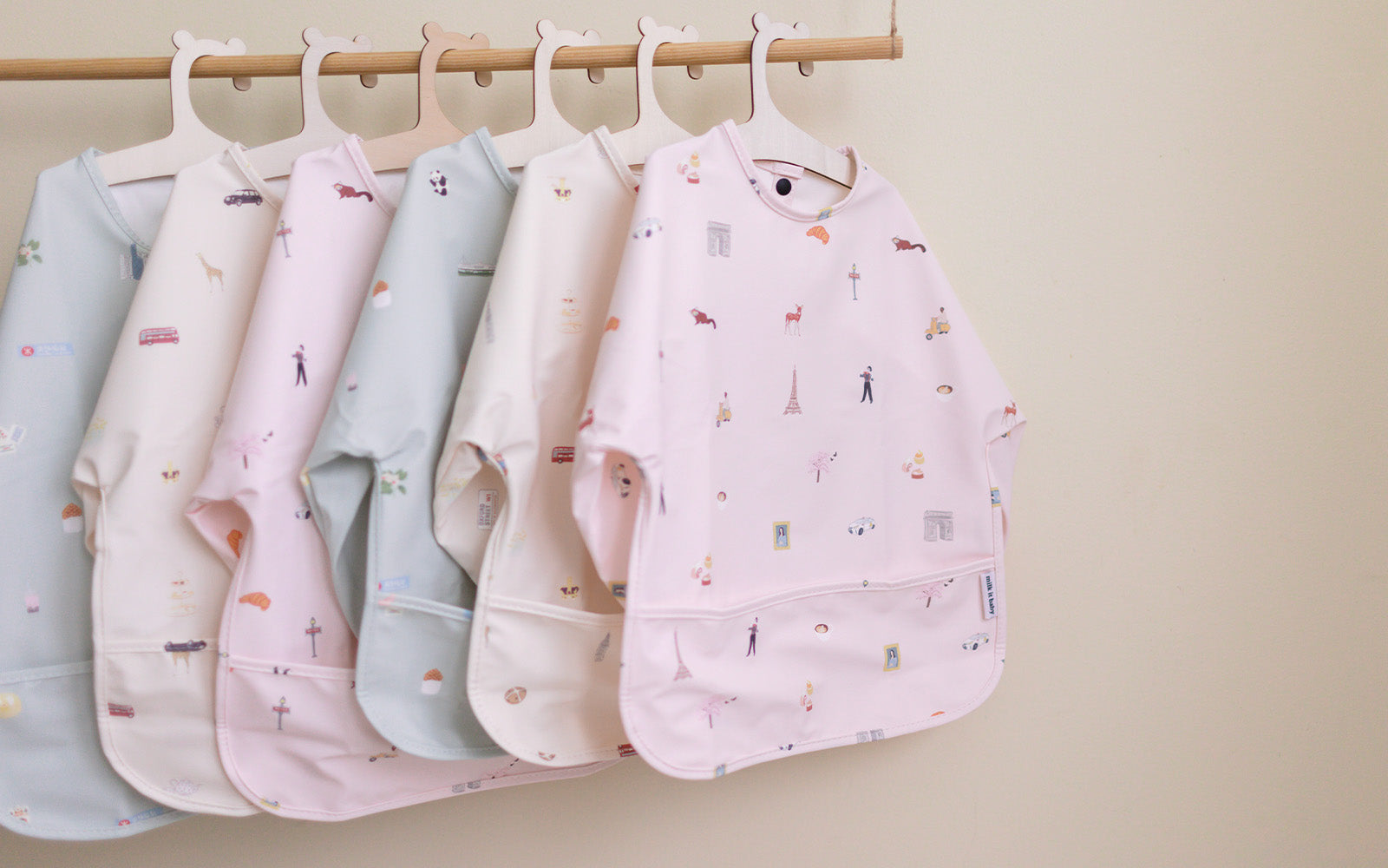 Milk It Baby Water Proof Sleeved Bib, Paris City, MI-SBLN007S