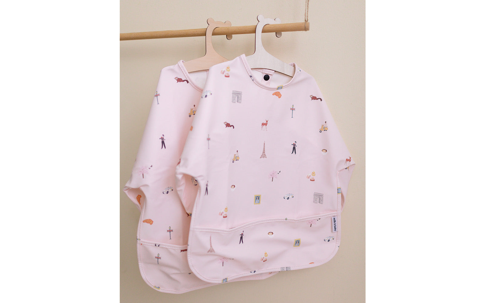Milk It Baby Water Proof Sleeved Bib, Paris City, MI-SBLN007S