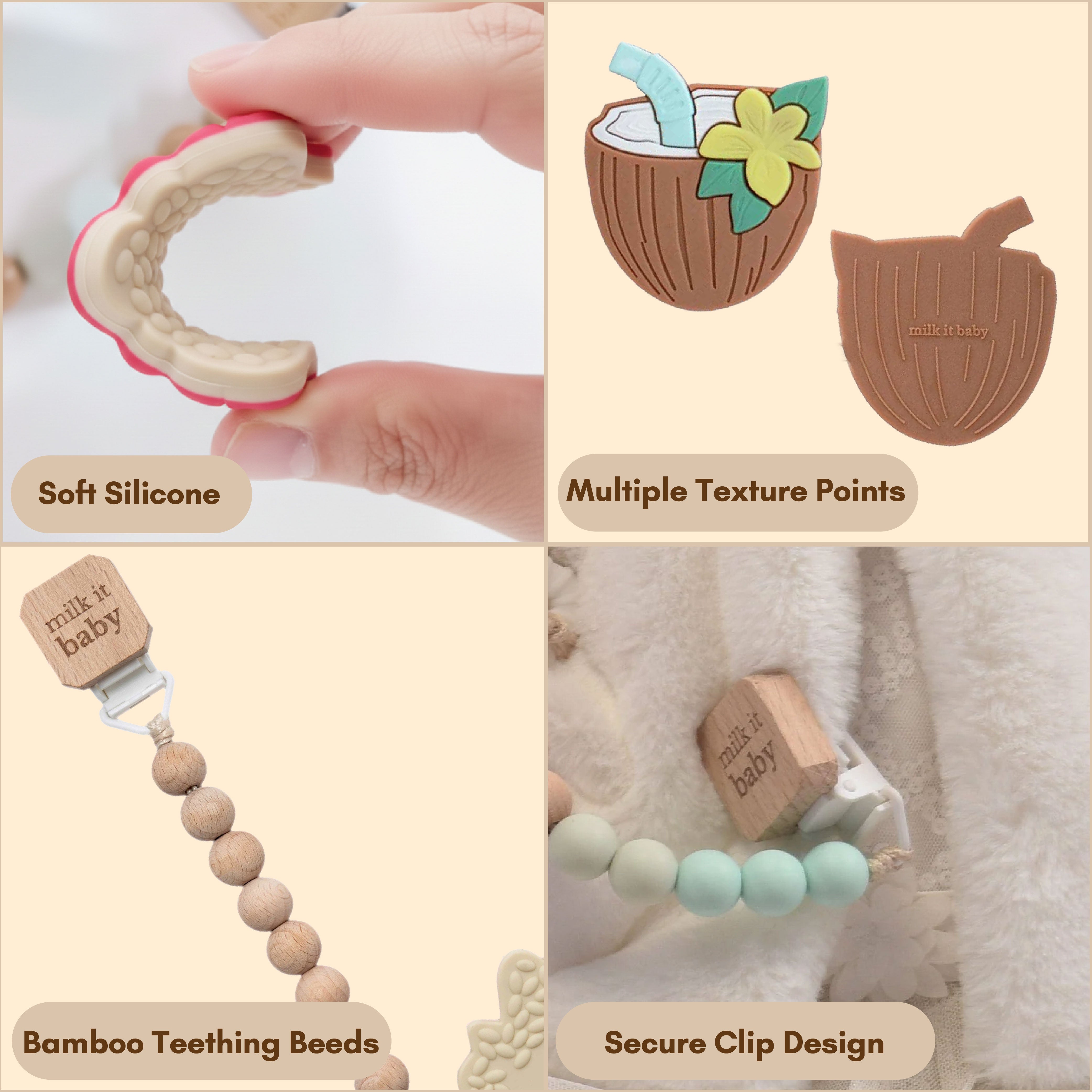 Milk It Baby, Lets Go Coco-Nuts' Teether, MI-TCN005