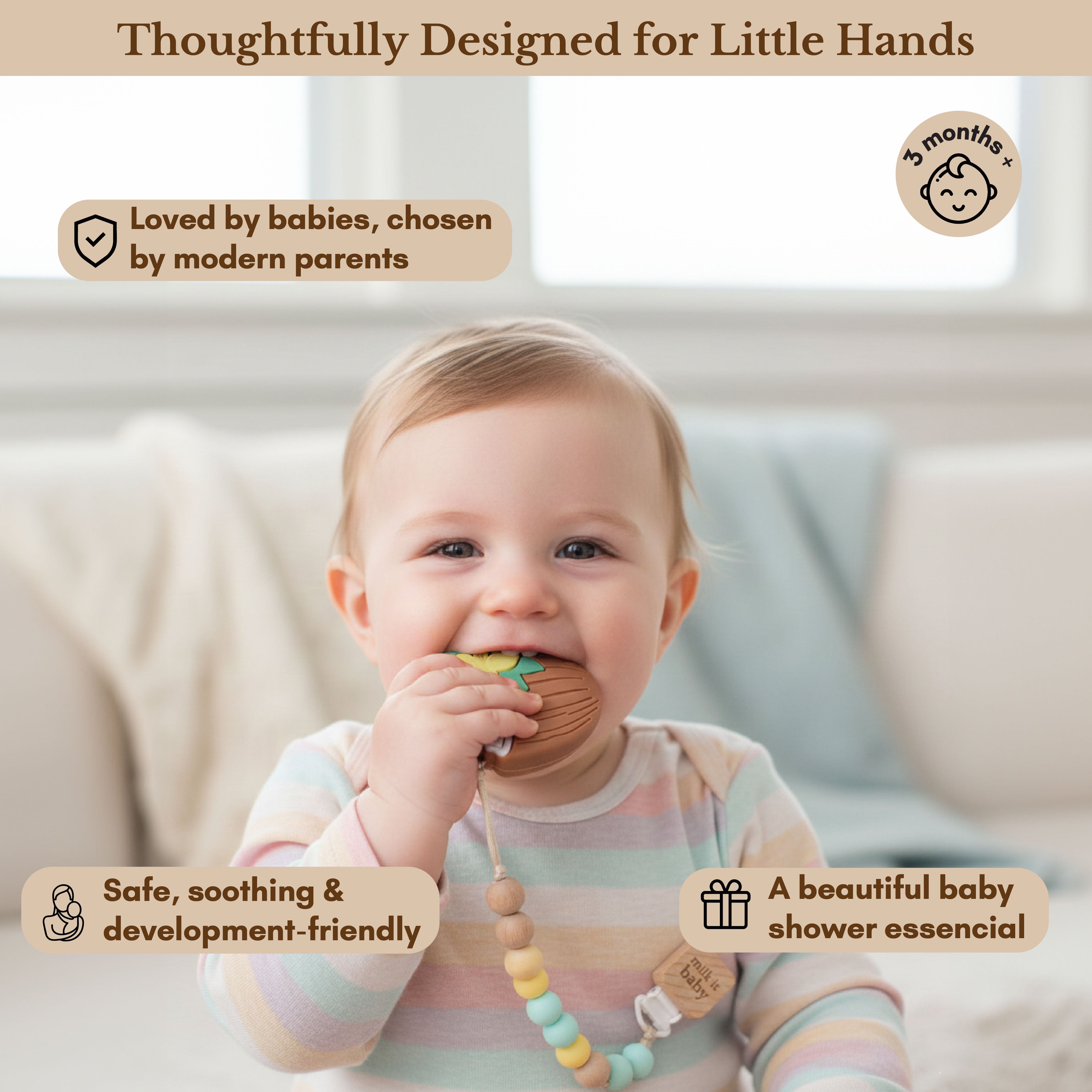 Milk It Baby, Lets Go Coco-Nuts' Teether, MI-TCN005