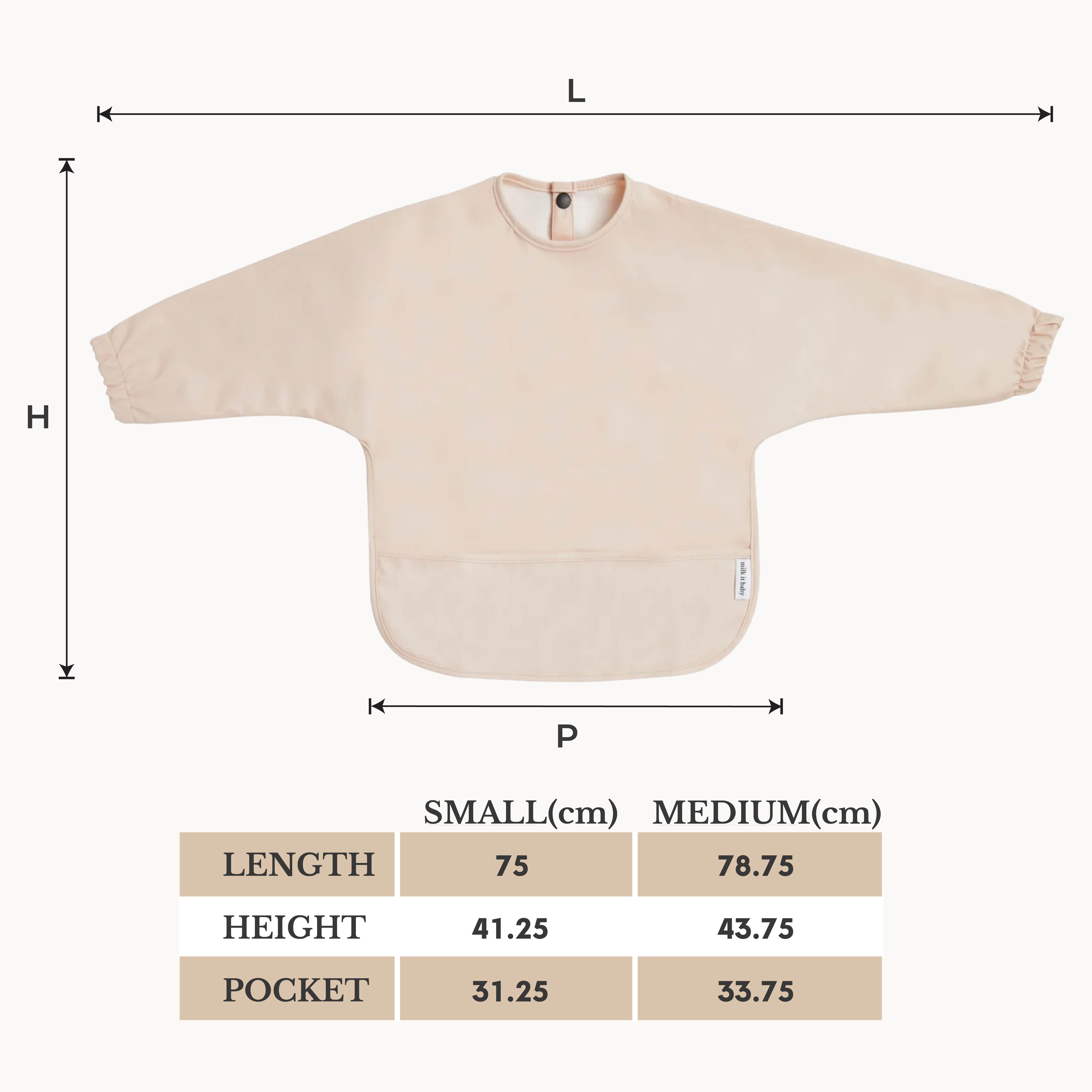 Milk It Baby Water Proof Sleeved Bib, Coral Pink, MI-SBCP001