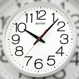 Rhythm Basic Wall Clock | 3D Numerals, Silent Silky Move | White, CMG495NR03