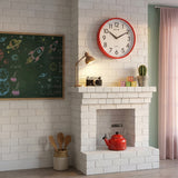 Rhythm Basic Wall Clock | 3D Numerals | Red, CMG716NR01