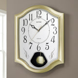 Rhythm Value Added Musical Wall Clock | Westminster Chime & Striking, Pendulum | Gold, CMJ494BR18