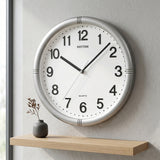 Rhythm Basic Wall Clock | 3D Numerals, Silent Silky Move | Silver, CMG434BR19