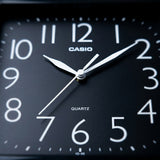 Casio Analog Wall Clock | Smooth Sweep, Square Case | Black, IQ-06-1DF