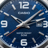 Casio Men's Watch Analog, Blue Dial Silver Stainless Steel Strap, MTP-1314D-2AVDF