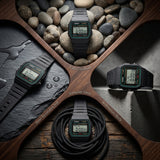 Casio, Men's Watch Vintage Collection Digital, Black Dial Black Resin Band, F-91W-3DG