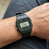 Casio, Men's Watch Vintage Collection Digital, Black Dial Black Resin Band, F-91W-3DG