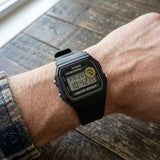 Casio Men's Watch Vintage Collection Digital, Black Dial Black Resin Strap, F-94WA-8DG
