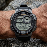 Casio Men's Watch Sport Collection Digital, Black Dial Black Silicone Strap, AE-1000W-1AVDF