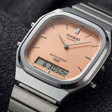Casio Men's Analog Digital Watch, Pink Dial With Stainless Steel Band, AQ-240E-4ADF
