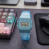 Casio Men's Watch Vintage Collection Digital, Blue Dial Blue Resin Strap, F-91WS-2DF