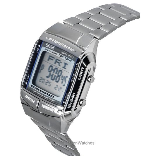 Casio Men's Watch Digital, Silver Dial Silver Stainless Steel Strap, DB-360-1ADF