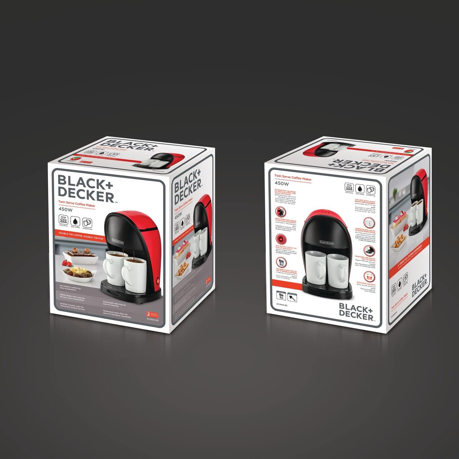 Black+Decker, 2 Cup Drip Coffee Maker, Compact, Quick Brew, Easy Clean DCM48