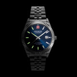 Swiss Military Hanowa Men's Automatic Watch Blue Dial with Silver Stainless Steel Bracelet, SMWGL0002102