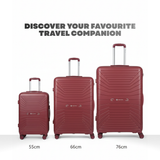 Carlton Carnival Plus 66cm Maroon 8 Wheel Hard Top Trolley, CARNIVALPLUS66MRN