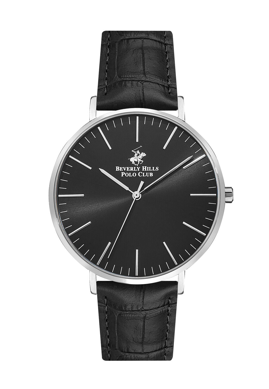 Beverly Hills Polo Club  Men's Watch, Black Dial & Black Leather Strap, BP3129X.351