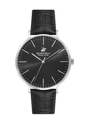 Beverly Hills Polo Club  Men's Watch, Black Dial & Black Leather Strap, BP3129X.351