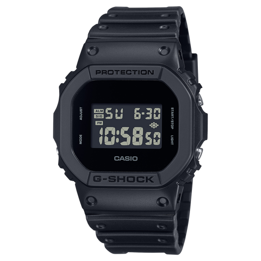 G-Shock men analog watch, black dial with black resin band, model GS-DW-5600UBB-1DR, Bahrain