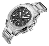 Beverly Hills Polo Club Men's Multifunction Watch with Black To Grey Dial and Silver Stainless Steel Band, BP3212X.350