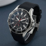 Quantum Men's Chronograph Watch Black Dial Black Silicone Band, HNG1282.351