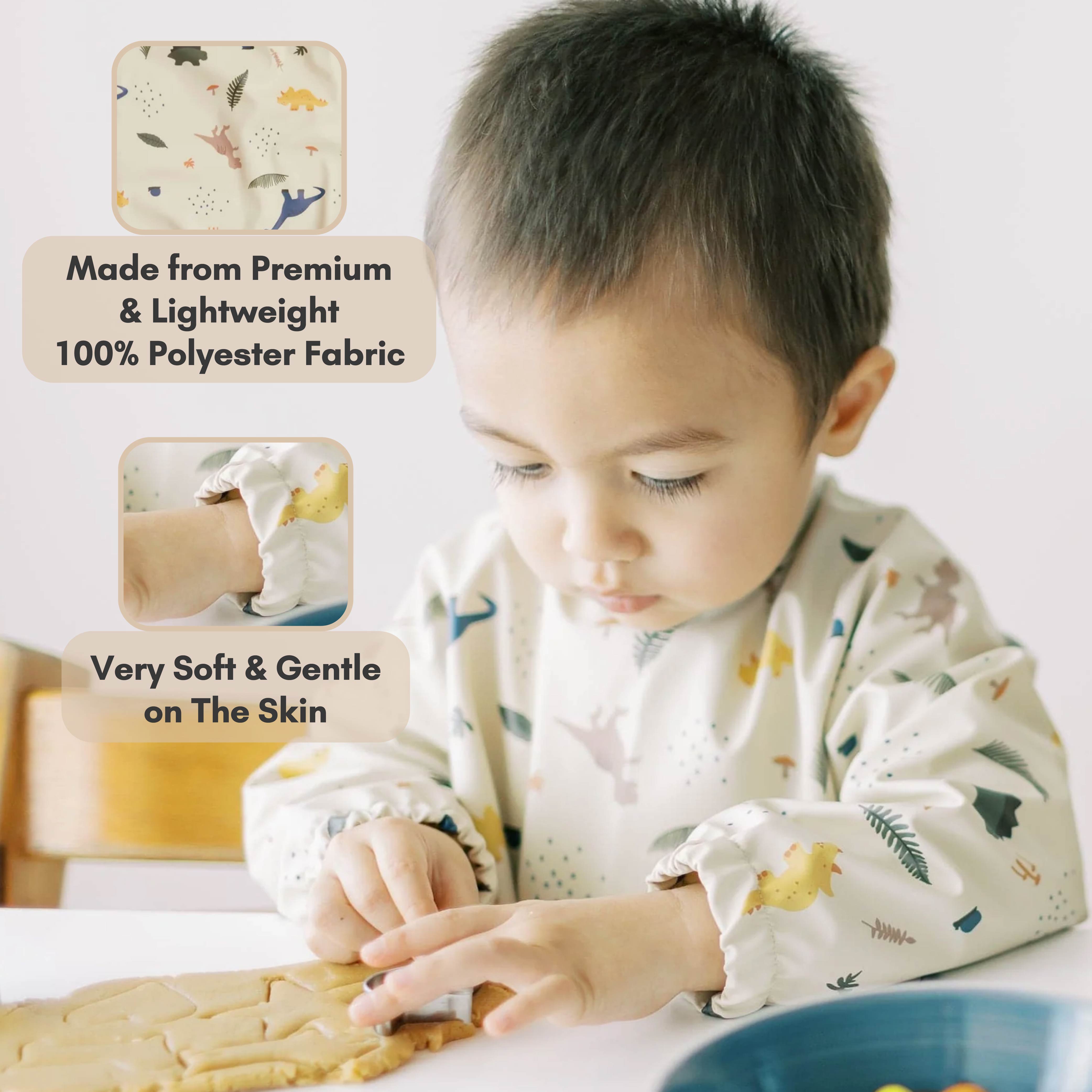 Milk It Baby Water Proof Sleeved Bib, Dino Dreams,MI-SBDD002