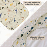 Milk It Baby Water Proof Sleeved Bib, Dino Dreams,MI-SBDD002