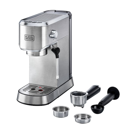 Black+Decker, Espresso Coffee Machine, 15Bar, 1450 Watts, ECM150