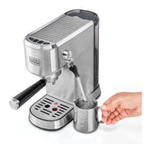 Black+Decker, Espresso Coffee Machine, 15Bar, 1450 Watts, ECM150 Coffee Maker BL-ECM150
