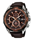 Edifice Men's Watch Analog Brown Dial & Leather Strap, EFR-539L-5AVUDF
