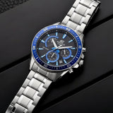 Edifice Men's Analog Watch Black Dial with Silver Stainless Steel Band, EFR-552D-1A2VUDF