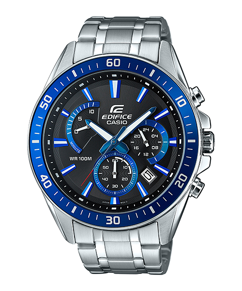 Edifice Men's Analog Watch Black Dial with Silver Stainless Steel Band, EFR-552D-1A2VUDF