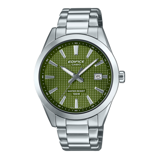 Edifice men's watch with green dial and stainless steel strap