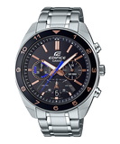 Edifice Men's Watch Analog Black Dial with Silver Stainless Steel Band, EFV-590D-1AVUDF