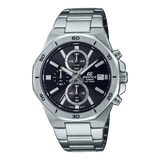 Edifice Men's Watch Analog Black Dial with Silver Stainless Steel Band, EFV-640D-1AVUDF