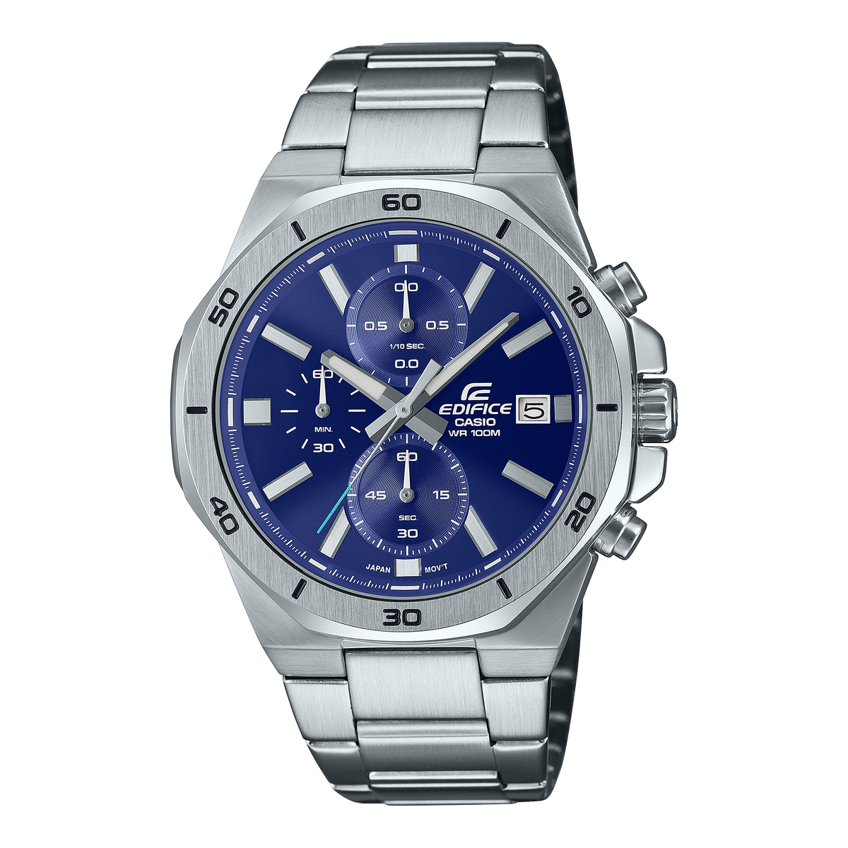 Edifice men's watch with Blue dial and stainless steel strap
