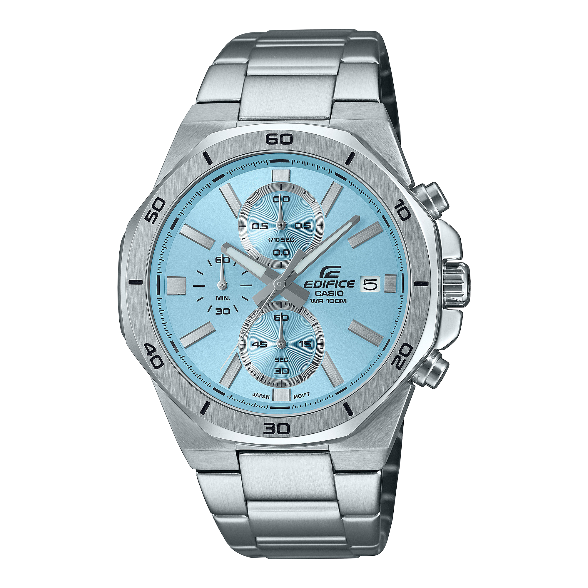 Edifice Men's Watch Analog Blue Dial with SIlver Stainless Steel Band, EFV-640D-2BVUDF| Bahrain
