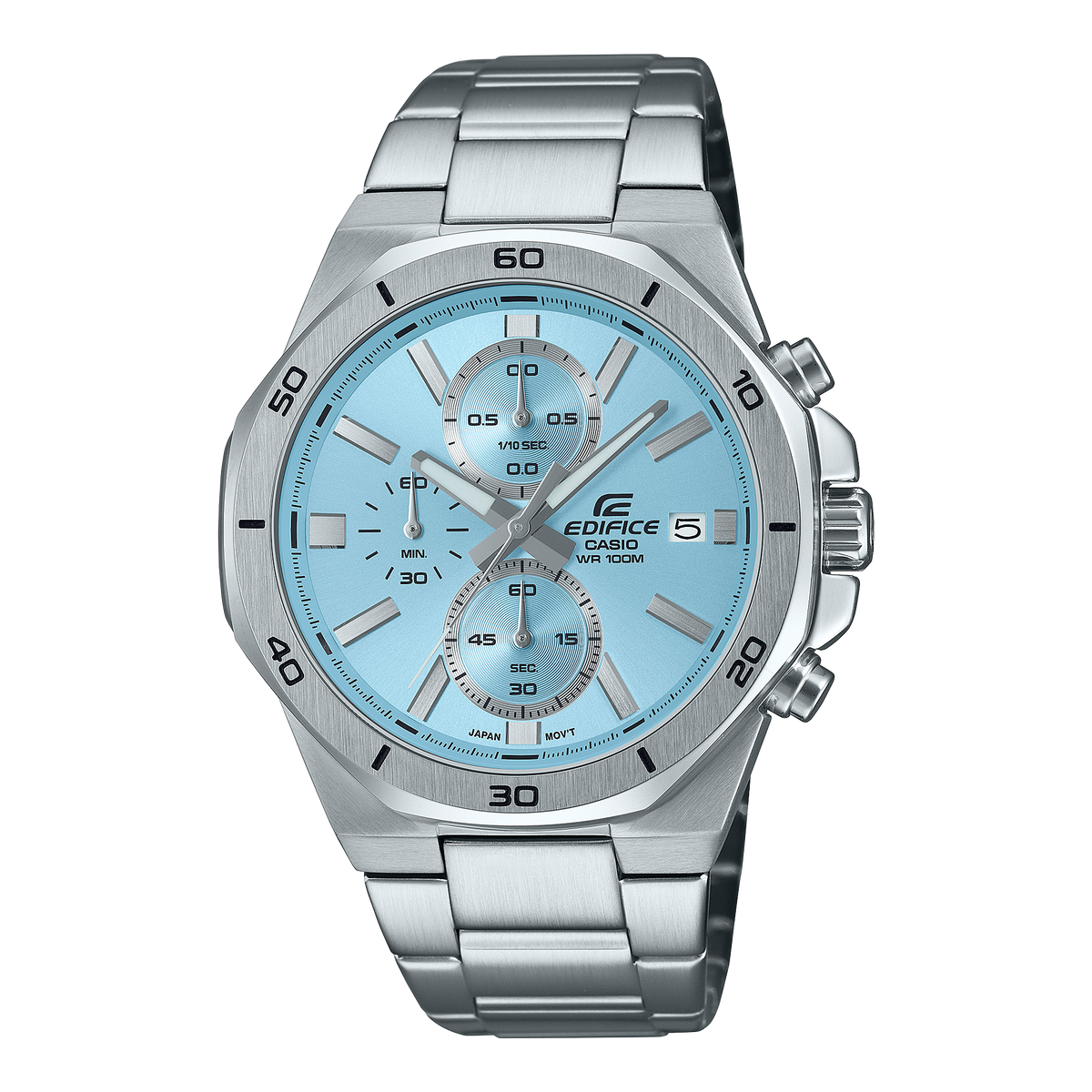 Edifice Men's Watch Analog Blue Dial with SIlver Stainless Steel Band, EFV-640D-2BVUDF| Bahrain