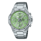 Edifice Men's Watch Analog Green Dial with SIlver Stainless Steel Band, EFV-640D-3AVUDF| Bahrain