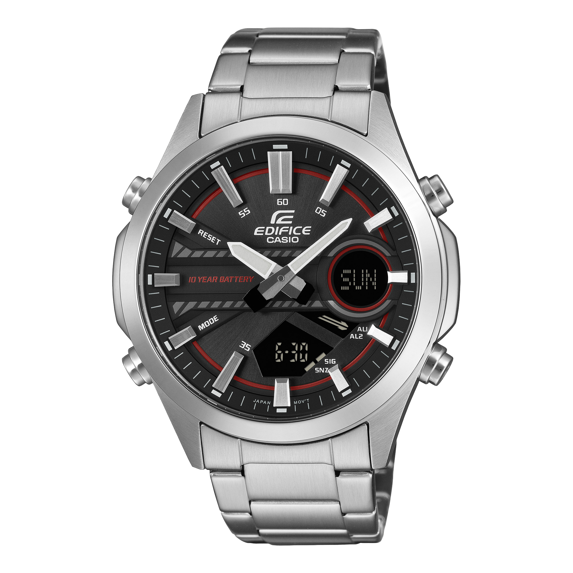 Edifice Men's Watch Analog-Digital Black Dial with Black Stainless Steel Band, EFV-C120D-1A4DF| Bahrain