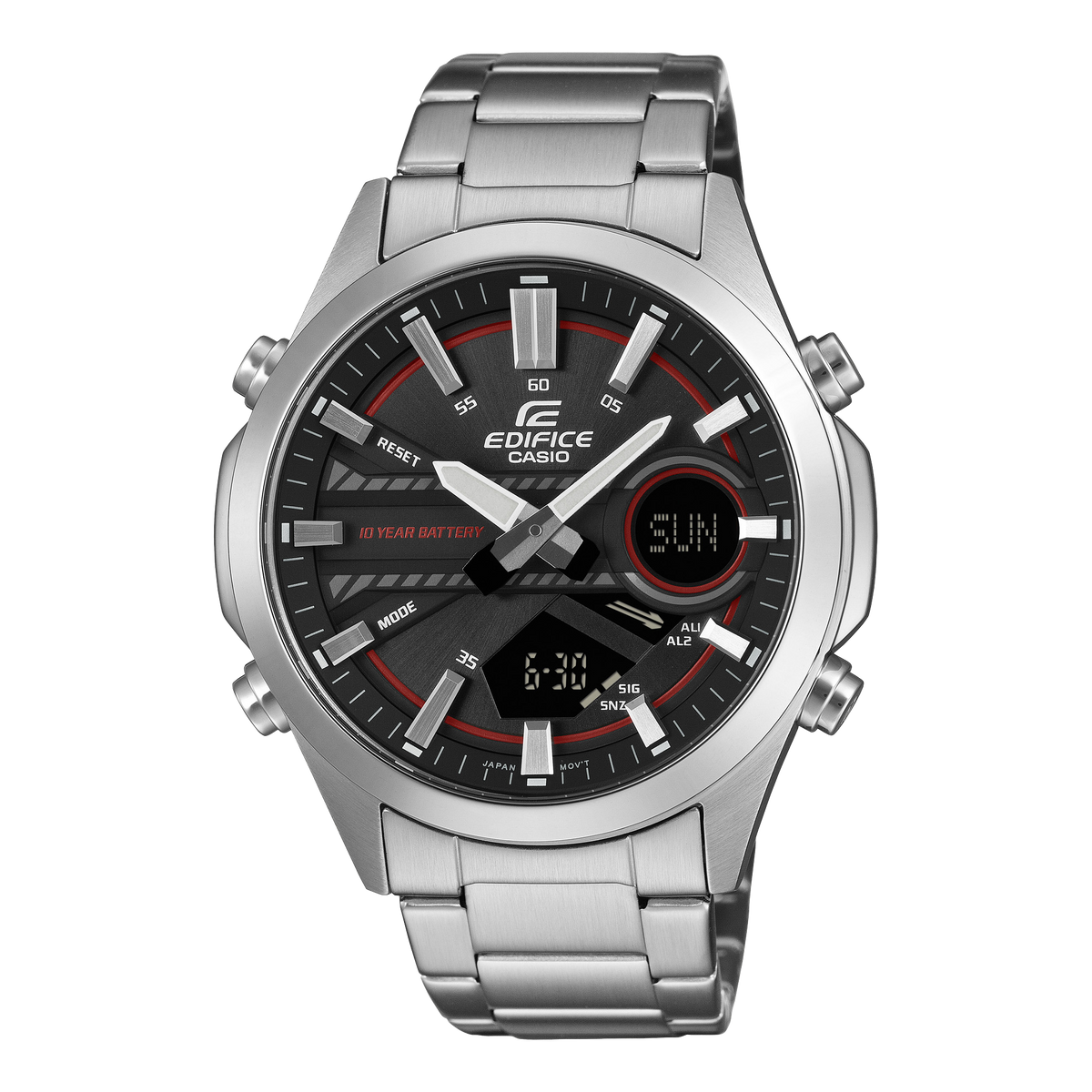 Edifice Men's Watch Analog-Digital Black Dial with Black Stainless Steel Band, EFV-C120D-1A4DF| Bahrain