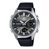 Edifice Men's Watch Analog Grey Dial with Black Leather Strap, EFV-C120L-8ADF